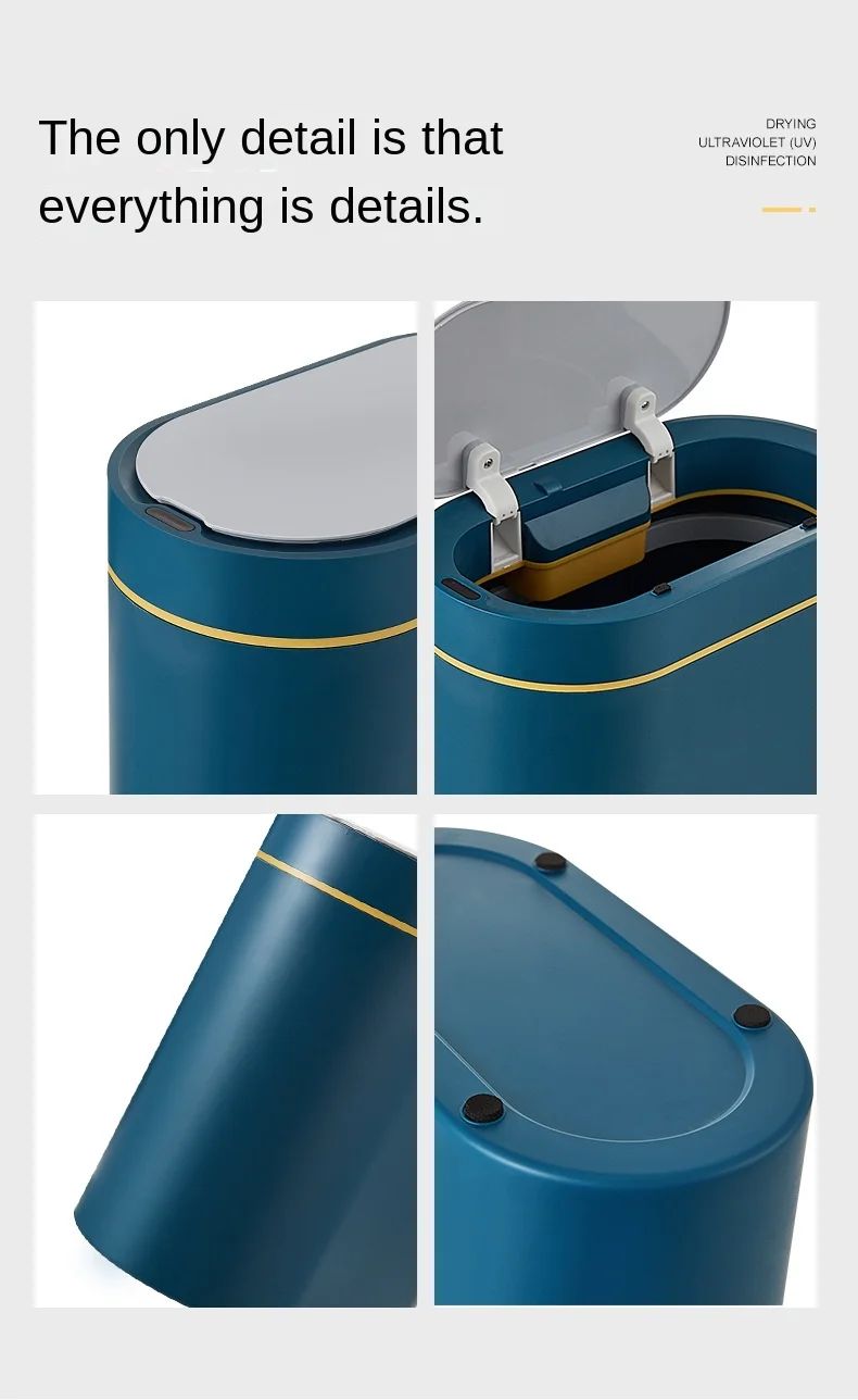 Sensor Trash Can Touchless 8L Kitchen Bathroom Bin Compact - Image 23
