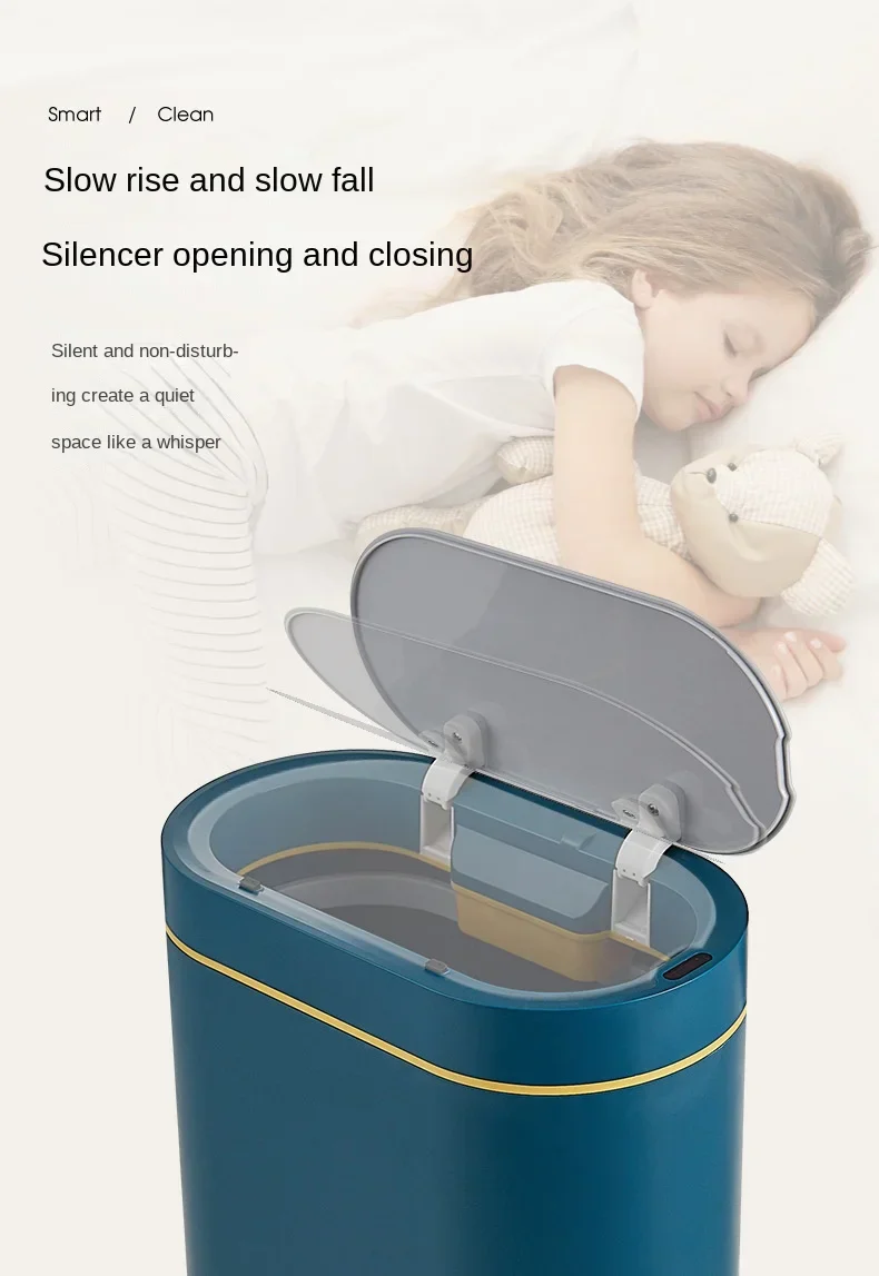 Sensor Trash Can Touchless 8L Kitchen Bathroom Bin Compact - Image 28