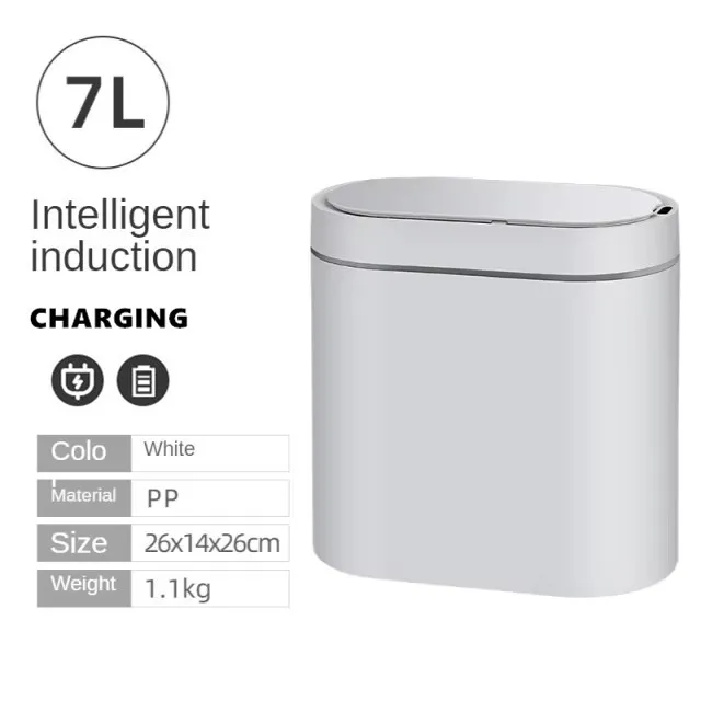 Sensor Trash Can Touchless 8L Kitchen Bathroom Bin Compact - Image 37