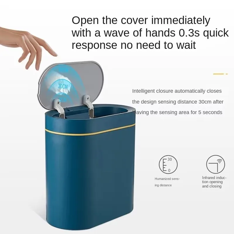 Sensor Trash Can Touchless 8L Kitchen Bathroom Bin Compact - Image 6