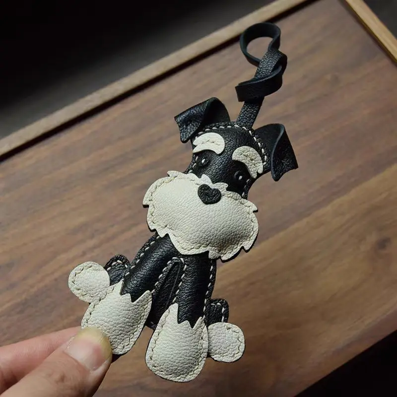 Leather Bag Charm No Face Keychain Black Cozy Cute Gift - Image 12