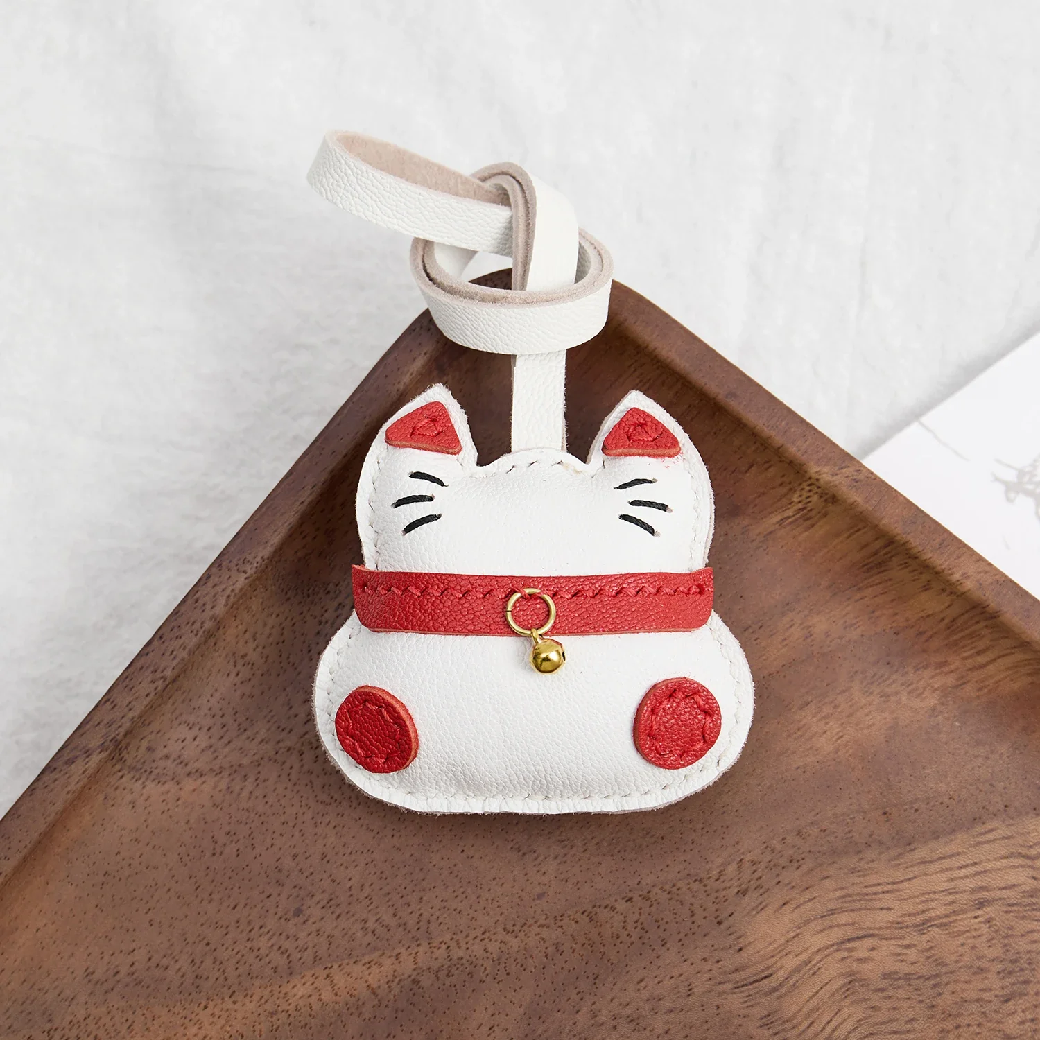 Leather Bag Charm No Face Keychain Black Cozy Cute Gift - Image 25