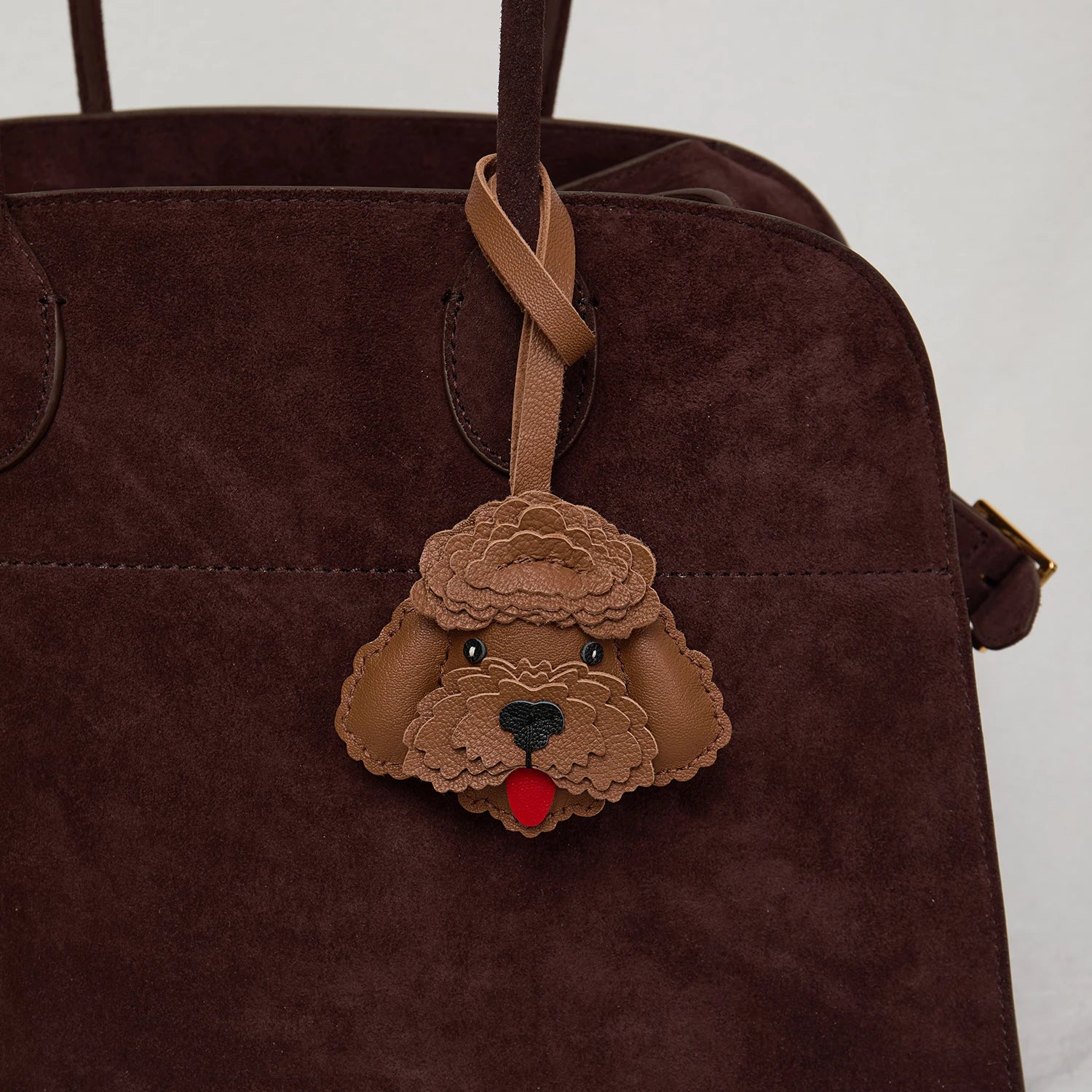 Leather Bag Charm No Face Keychain Black Cozy Cute Gift - Image 27