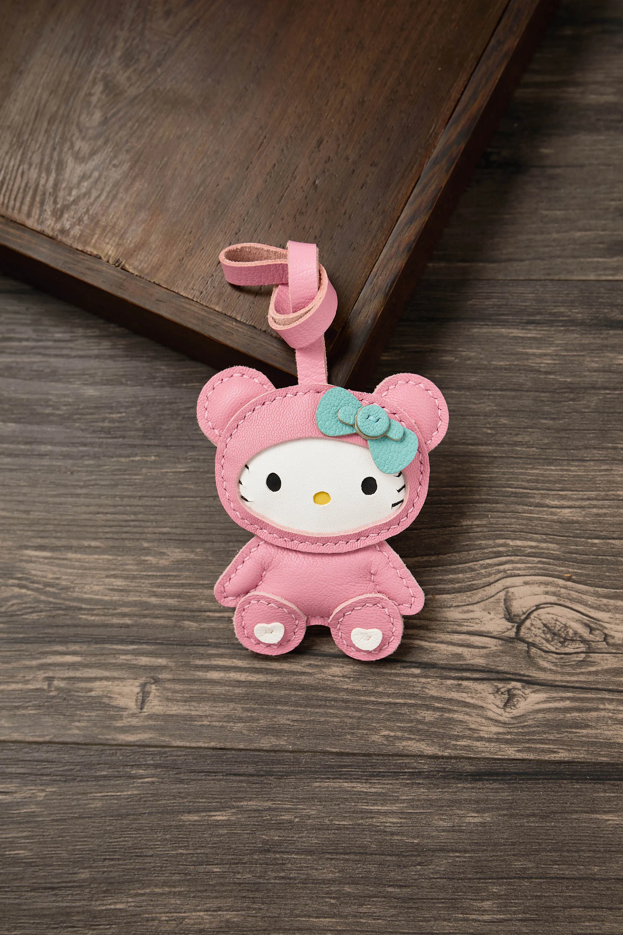 Leather Bag Charm No Face Keychain Black Cozy Cute Gift - Image 31