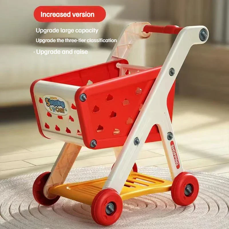 Shopping Cart Toy Push Along Grocery Trolley Kids Pretend Play Supermarket Back To School 2025 Early Education Gift - Image 10