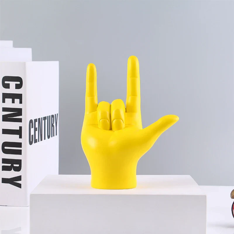 Sign Language Hand Statue 19.5cm Resin Figurine Home Decor Fall 2025 Meaningful Gift Desk Accent - Image 2