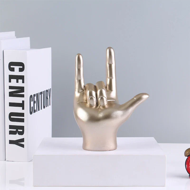 Sign Language Hand Statue 19.5cm Resin Figurine Home Decor Fall 2025 Meaningful Gift Desk Accent - Image 3