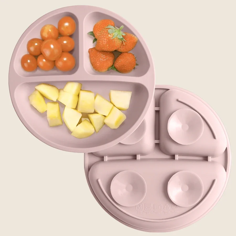 Silicone Baby Dining Plate with Suction Base, BPA Free Toddler Tableware, 8-Inch Divided Feeding Dish - Image 5