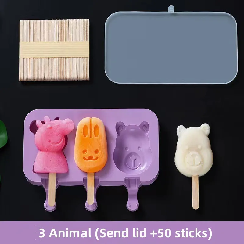 Silicone Ice Cream Mold Set with Lids, Fun Shapes Ice Pop Maker for Homemade Treats, Easy Release and Dishwasher Safe - Image 10