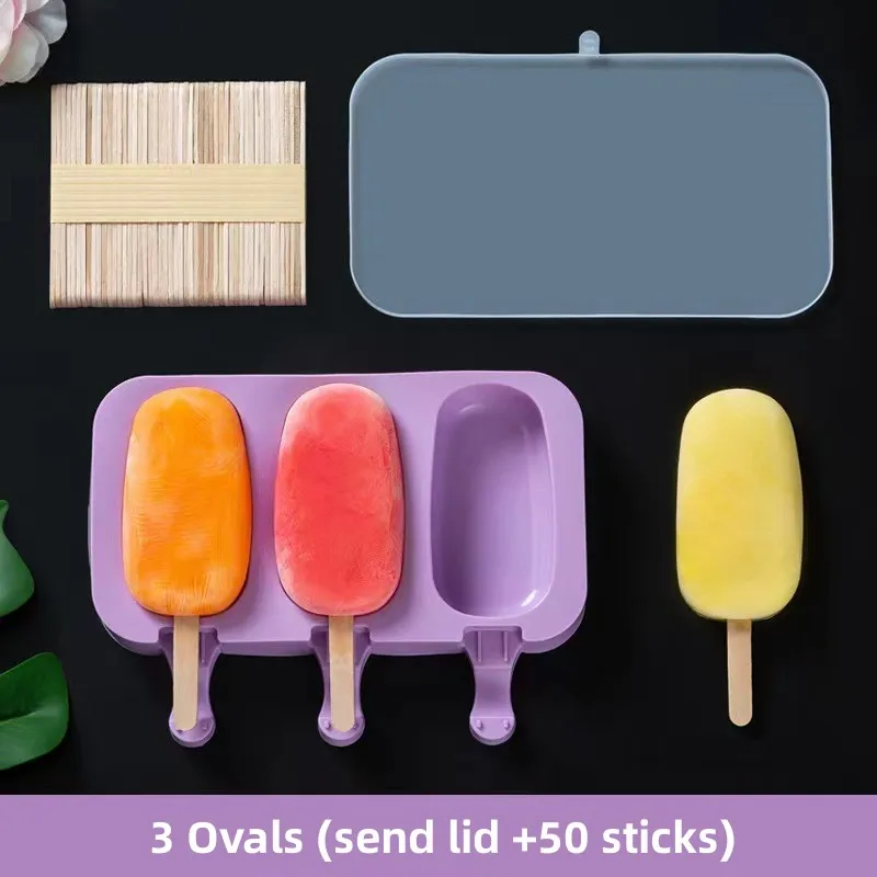 Silicone Ice Cream Mold Set with Lids, Fun Shapes Ice Pop Maker for Homemade Treats, Easy Release and Dishwasher Safe - Image 11