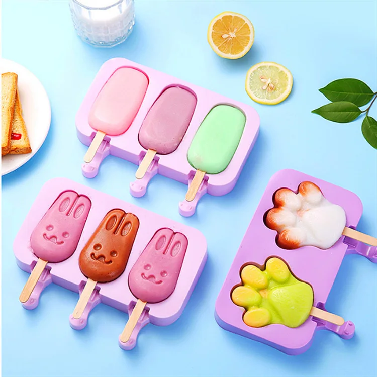 Silicone Ice Cream Mold Set with Lids, Fun Shapes Ice Pop Maker for Homemade Treats, Easy Release and Dishwasher Safe - Image 4