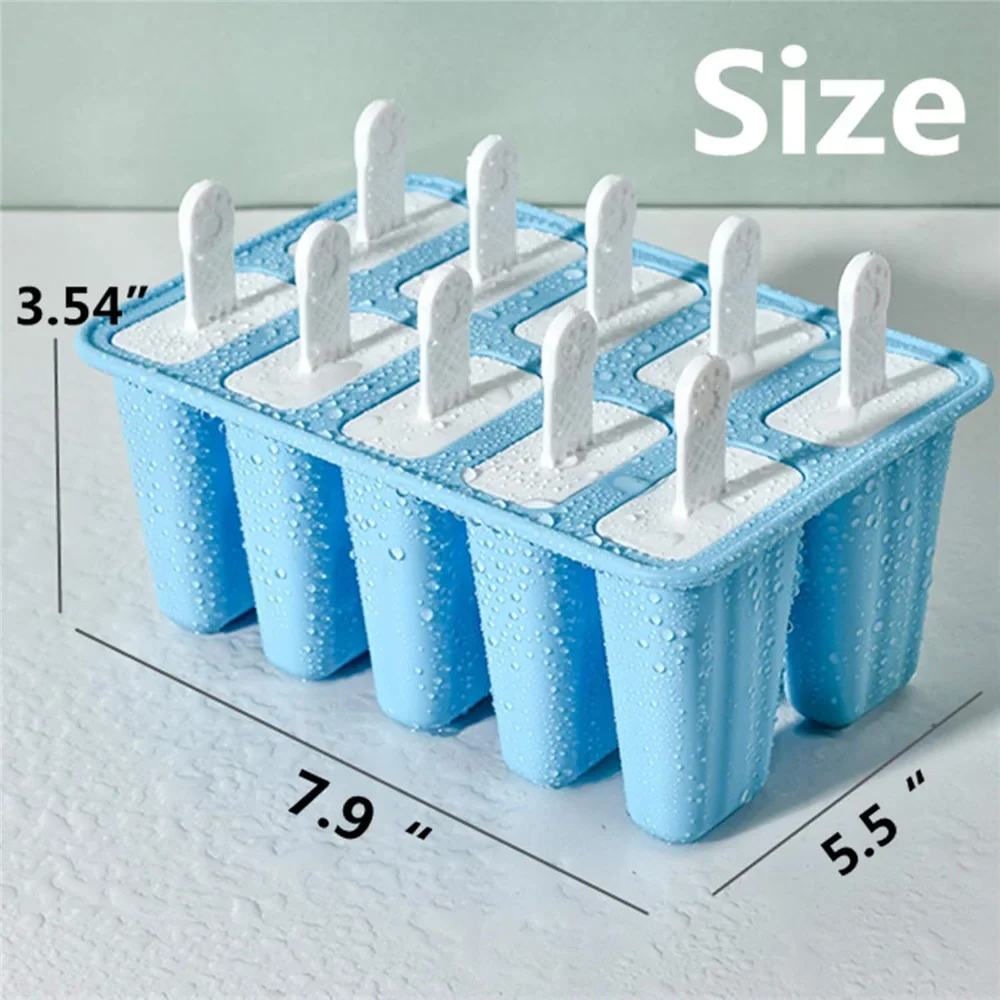 Silicone Popsicle Molds Set of 10, BPA Free Easy Release Ice Pop Maker, Reusable and Dishwasher Safe - Image 4