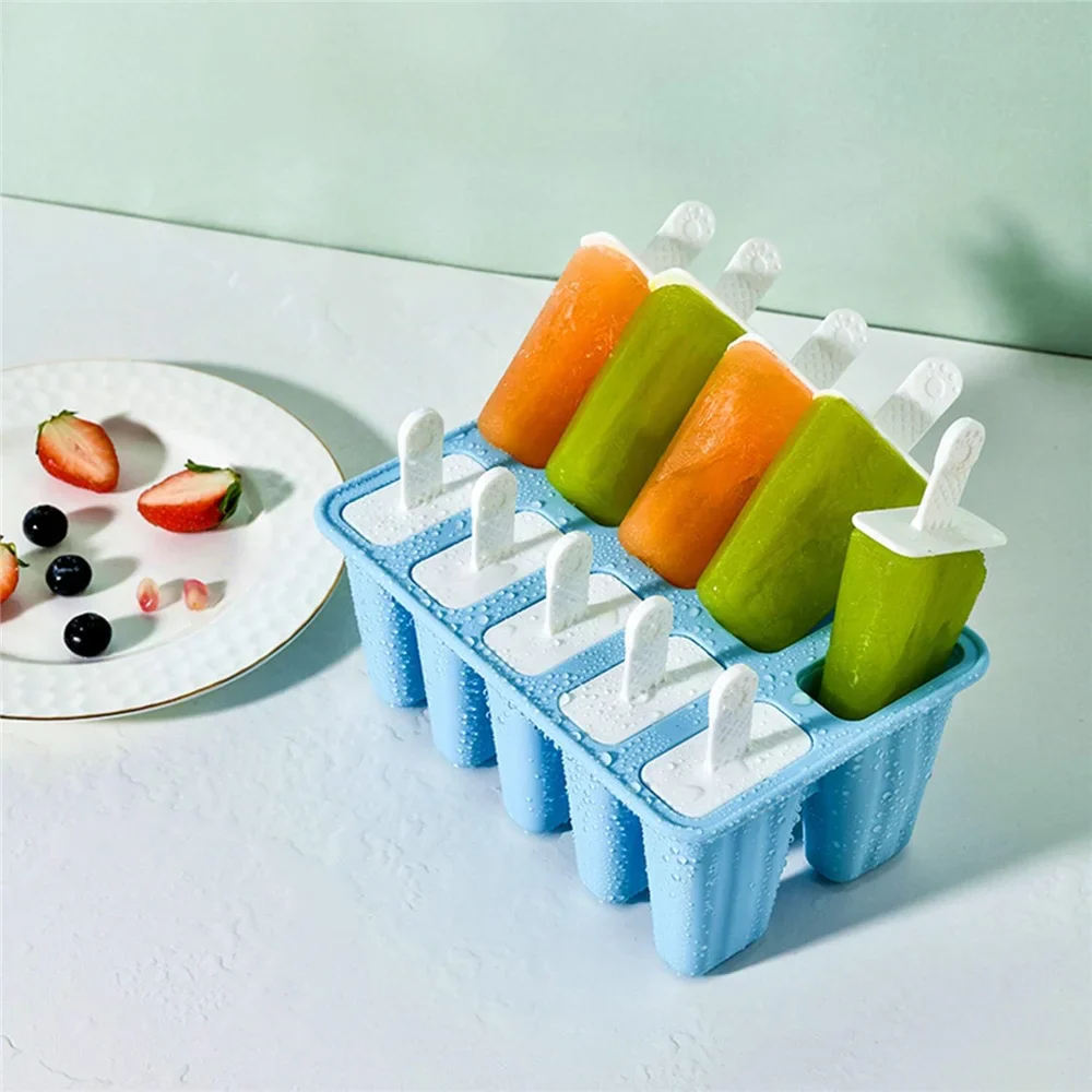 Silicone Popsicle Molds Set of 10, BPA Free Easy Release Ice Pop Maker, Reusable and Dishwasher Safe - Image 5