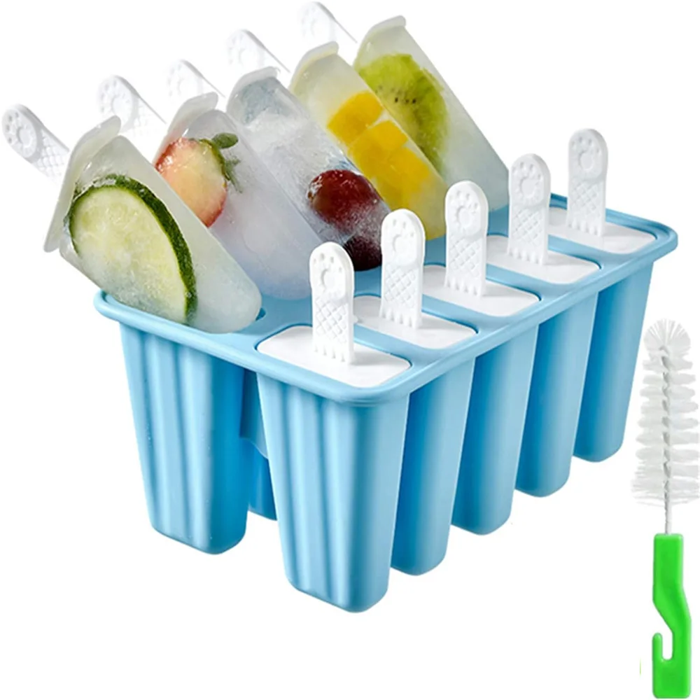 Silicone Popsicle Molds Set of 10, BPA Free Easy Release Ice Pop Maker, Reusable and Dishwasher Safe - Image 6
