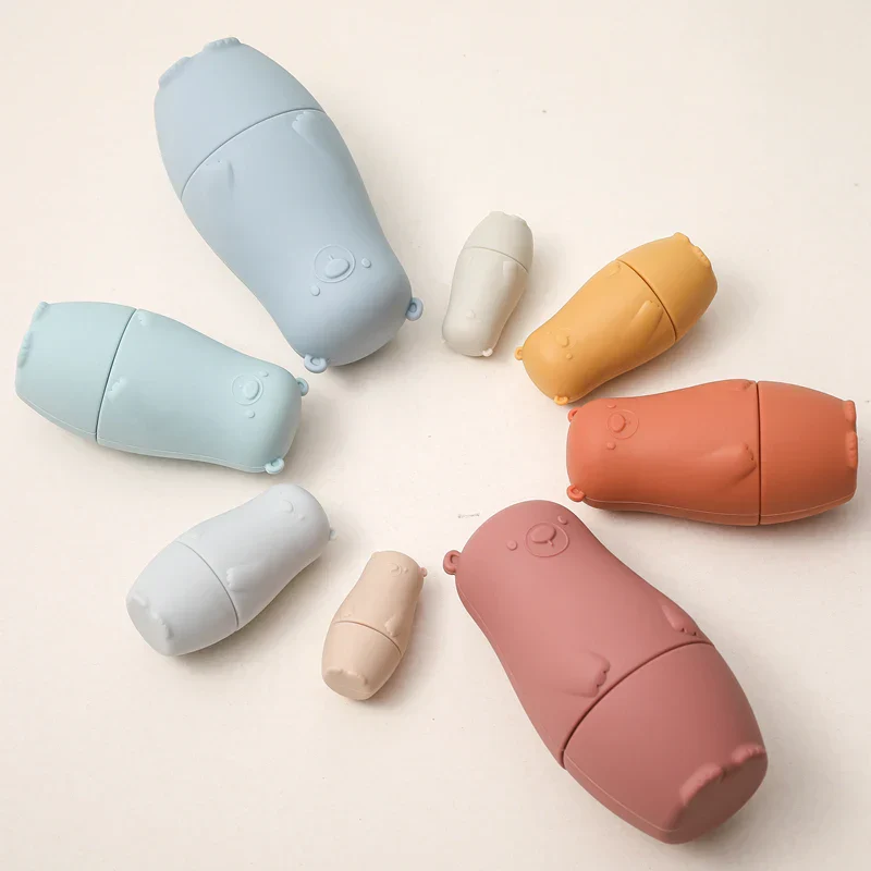 Silicone Stacking Toy Nesting Bear Matryoshka Set Holiday Gift 2025 BPA Free Educational Toy - Image 5