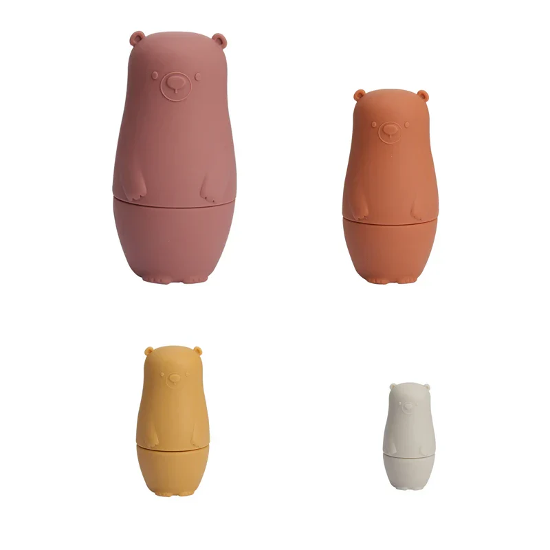 Silicone Stacking Toy Nesting Bear Matryoshka Set Holiday Gift 2025 BPA Free Educational Toy - Image 8
