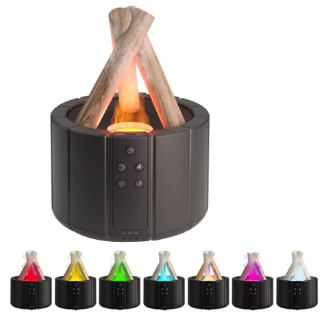 Simulated Flame Aroma Diffuser - Bonfire Air Humidifier, 280ml Ultrasonic Cool Mist Maker with LED Night Light - Image 11