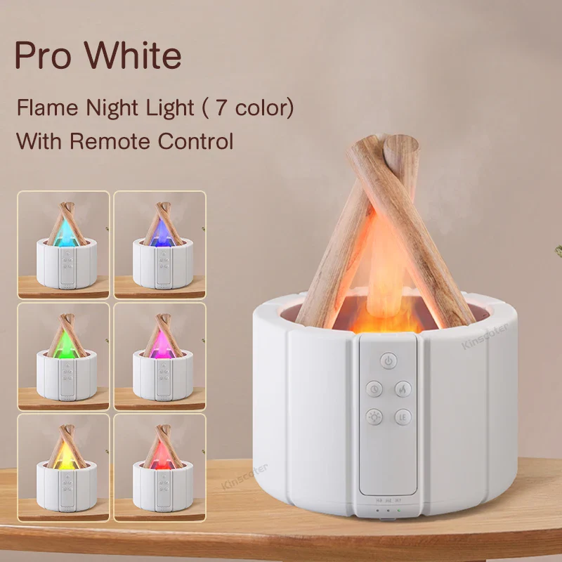 Simulated Flame Aroma Diffuser - Bonfire Air Humidifier, 280ml Ultrasonic Cool Mist Maker with LED Night Light - Image 6