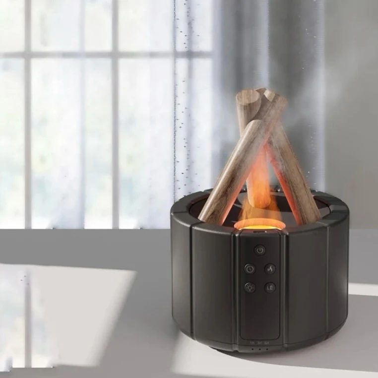 Simulated Flame Aroma Diffuser - Bonfire Air Humidifier, 280ml Ultrasonic Cool Mist Maker with LED Night Light - Image 8