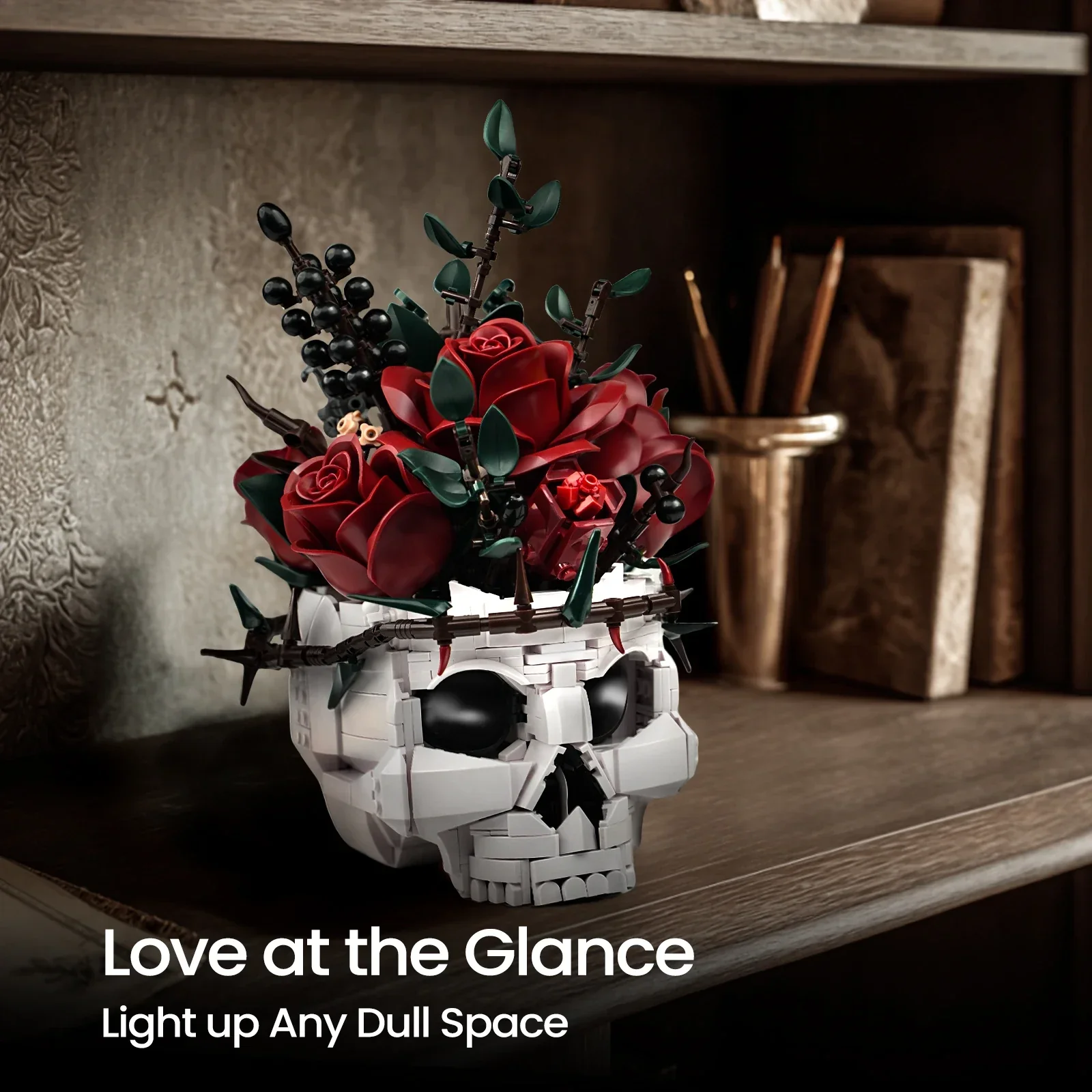 Skull Bouquet Building Set Gothic Home Decor Halloween - Image 10