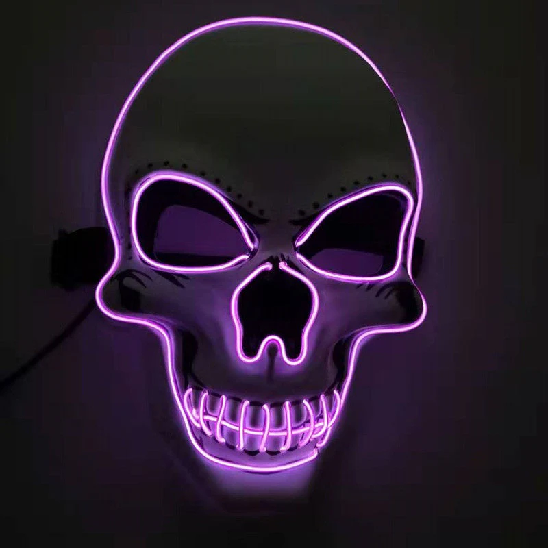 LED Glowing Skull Mask - Halloween Costume Accessory, Adjustable Fit for Parties & Events, Eye-Catching Light Modes - Image 5
