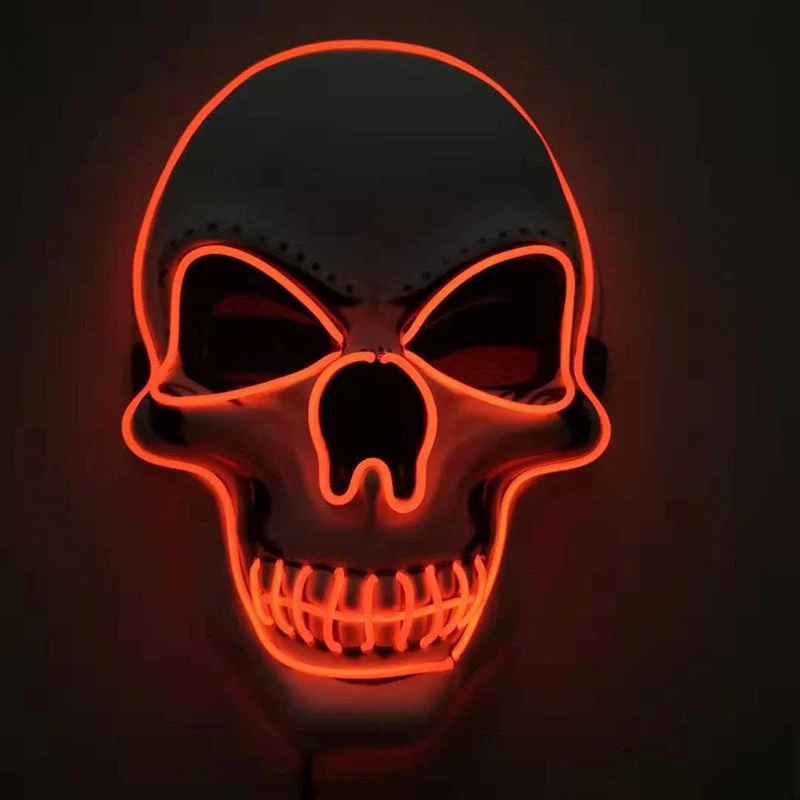LED Glowing Skull Mask - Halloween Costume Accessory, Adjustable Fit for Parties & Events, Eye-Catching Light Modes - Image 6