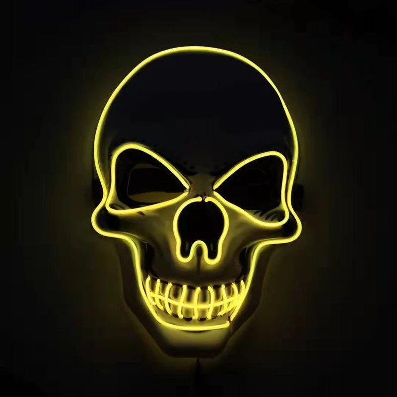 LED Glowing Skull Mask - Halloween Costume Accessory, Adjustable Fit for Parties & Events, Eye-Catching Light Modes - Image 8