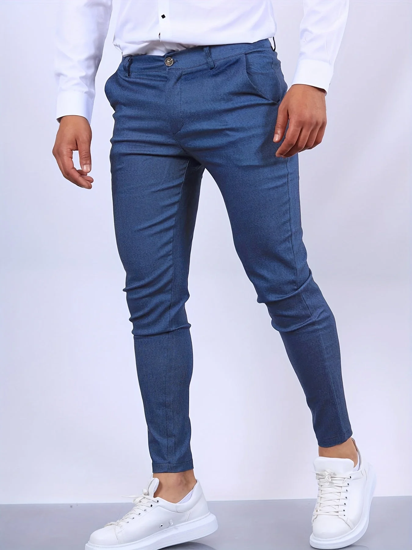 Slim Fit Business Casual Pants for Men, High-Quality Fabric, Tailored Design, Versatile for Office and Formal Events - Image 2