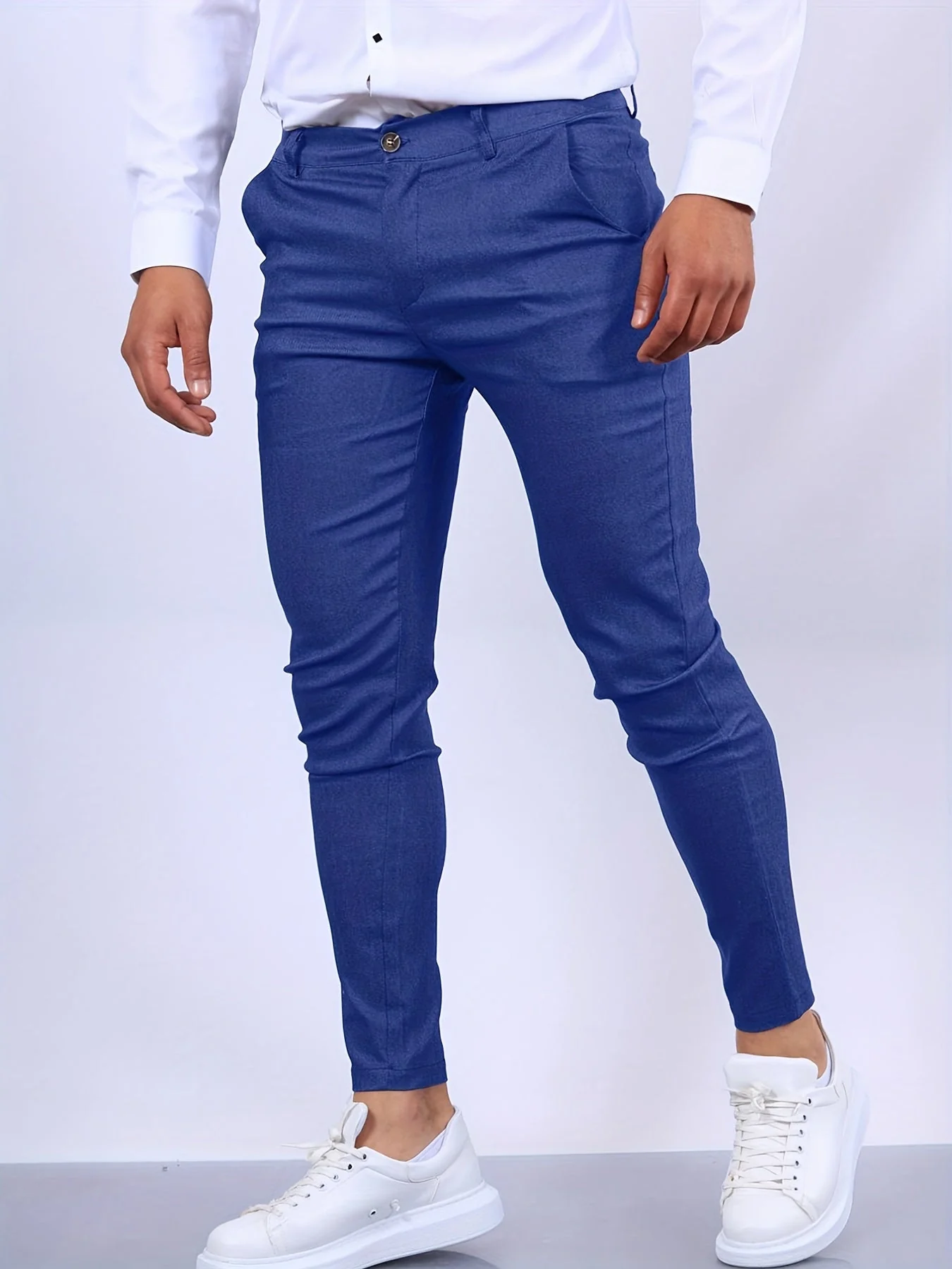 Slim Fit Business Casual Pants for Men, High-Quality Fabric, Tailored Design, Versatile for Office and Formal Events - Image 9
