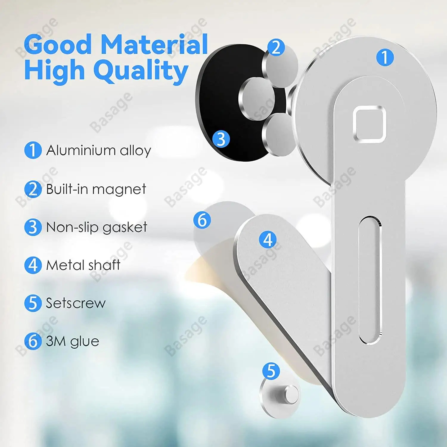 Slim & Foldable Magnetic Phone Holder for Laptop & Monitor - Compatible with All Phones, Includes Magnetic Rings - Image 4