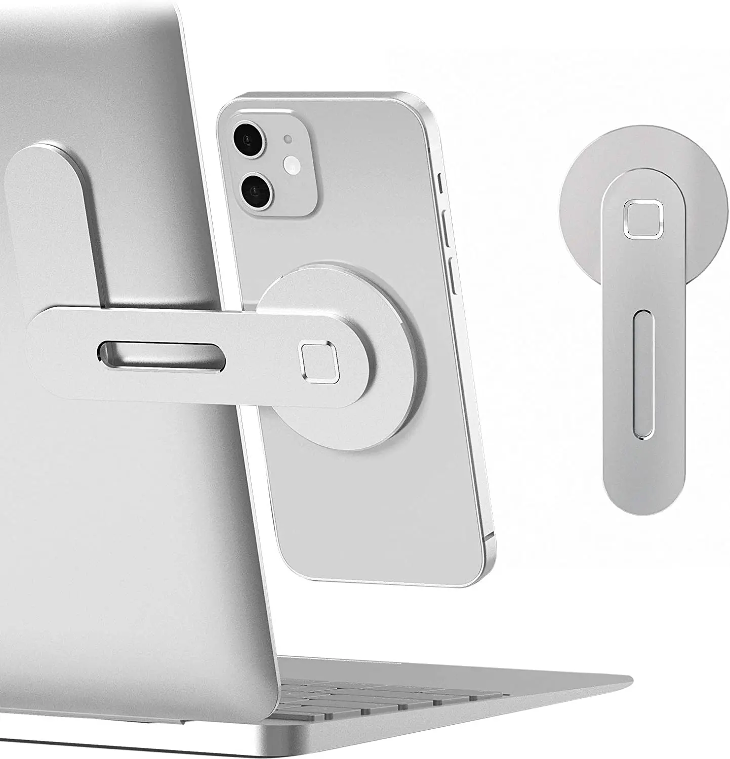 Slim & Foldable Magnetic Phone Holder for Laptop & Monitor - Compatible with All Phones, Includes Magnetic Rings - Image 6