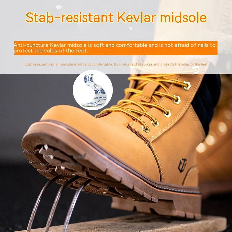 Slip-Resistant Men’s Work Boots - High-Top PU Leather Work - Image 3
