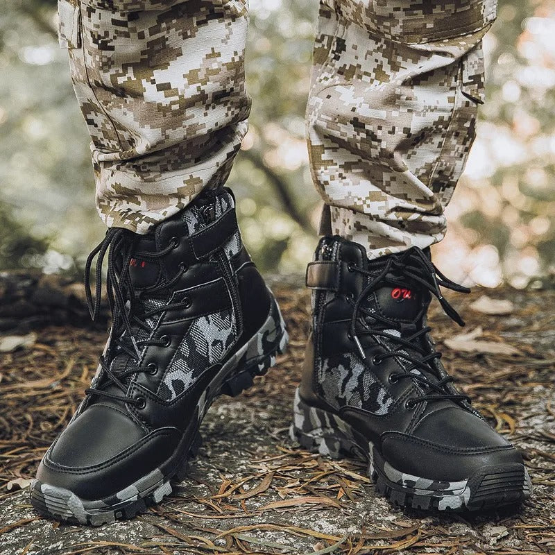 Slip-Resistant Men Tactical Boot - High Ankle, Suede, Field - Image 2