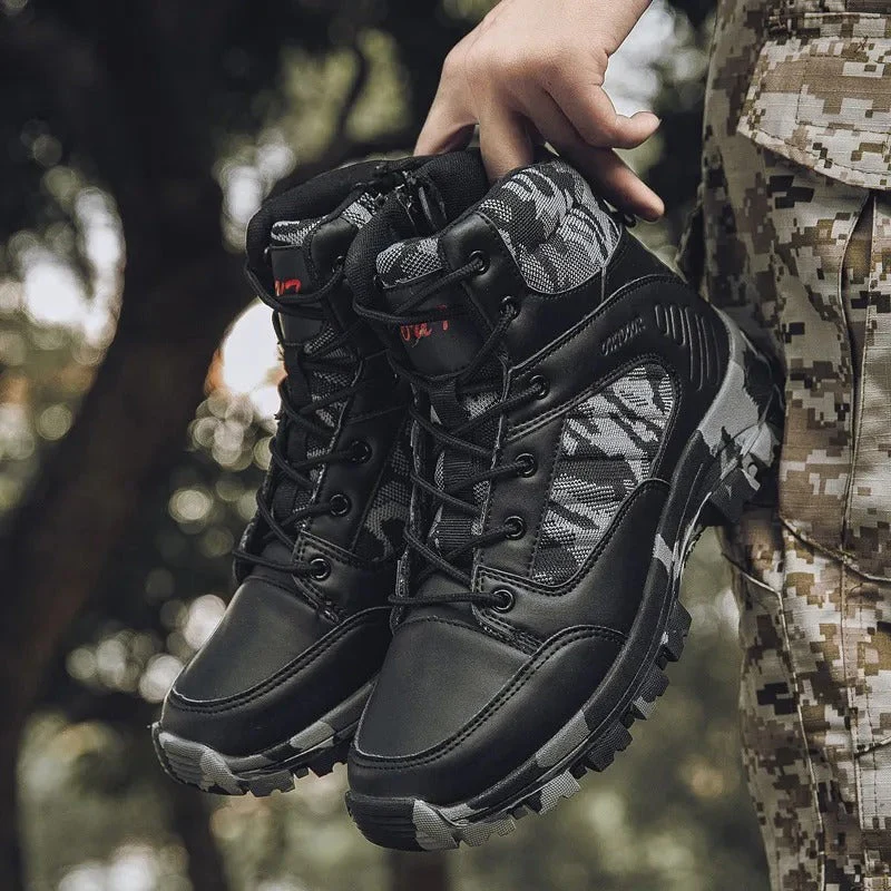 Slip-Resistant Men Tactical Boot - High Ankle, Suede, Field - Image 4