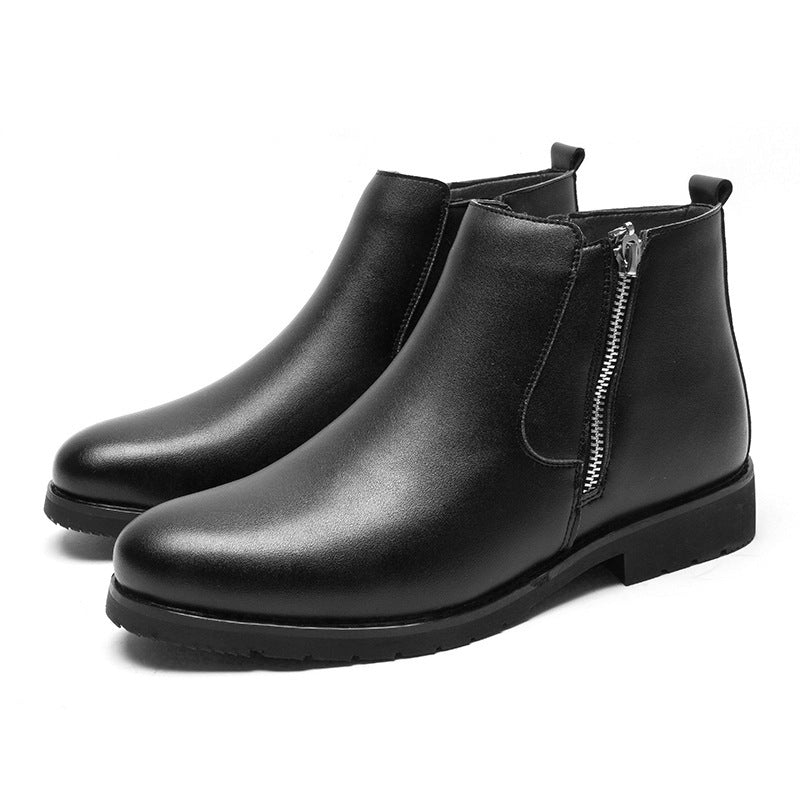 Slip-Resistant Refined Men’s Ankle Boots - Leather, Business - Image 3