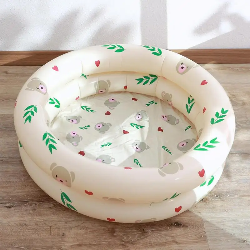 Small Inflatable Kiddie Pool, Durable PVC Small Plastic Pool with Bright Bear Design for Safe Outdoor Fun - Image 2