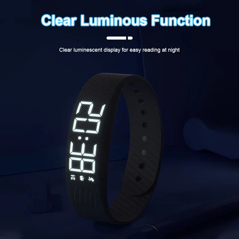 Smart Bracelet Fitness Tracker LED Digital Waterproof Pedometer Alarm Activity Monitoring Summer Essentials 2026 - Image 2