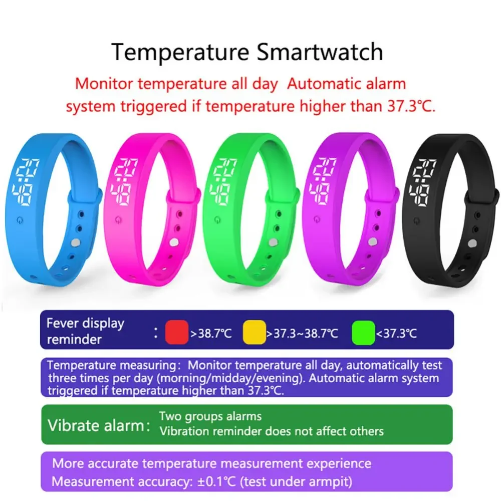 Smart Bracelet Silicone Band Fitness Tracker Waterproof Body Temperature Monitor Vibration Alarm Spring 2026 Trend - Image 3