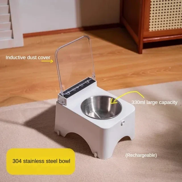 Smart Cat Feeder Infrared Auto Open Cover Dual Stainless Steel Bowls Fall 2025 Hands Free Anti Mouse Mess Free - Image 6