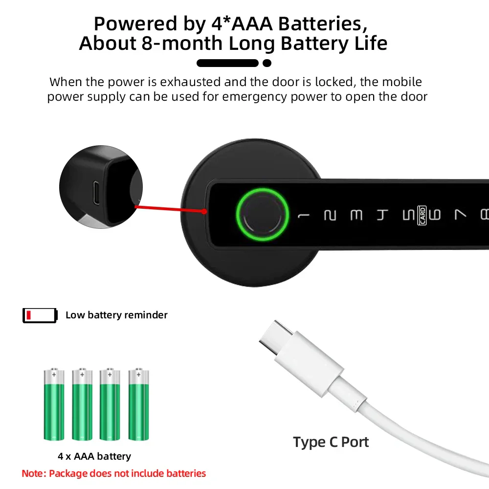 Smart Door Lock Fingerprint Bluetooth Tuya Digital Electronic Lock Smart Home 2025 Keyless Multi Access - Image 5