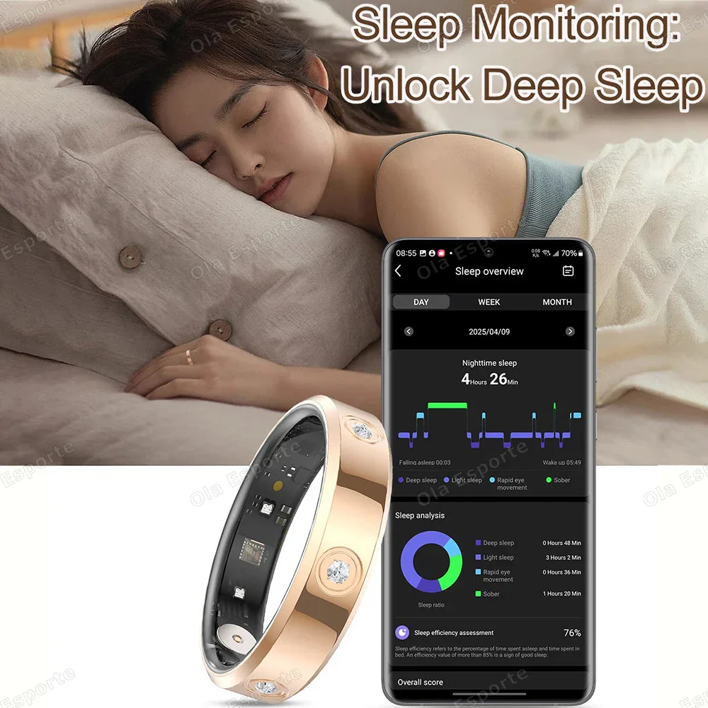 Smart Ring Health Tracker IP68 Waterproof Sleep Heart Rate Oxygen Monitor Fall 2025 Wellness Gift - Image 3