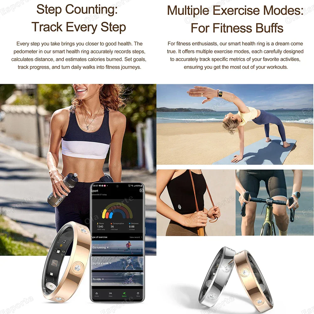 Smart Ring Health Tracker IP68 Waterproof Sleep Heart Rate Oxygen Monitor Fall 2025 Wellness Gift - Image 5