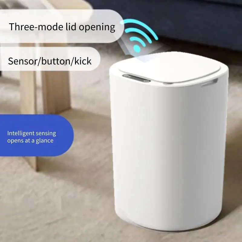 Smart Sensor Trash Bin With Flip Lid For Home Touchless - Image 2