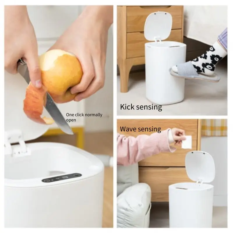 Smart Sensor Trash Bin With Flip Lid For Home Touchless - Image 4