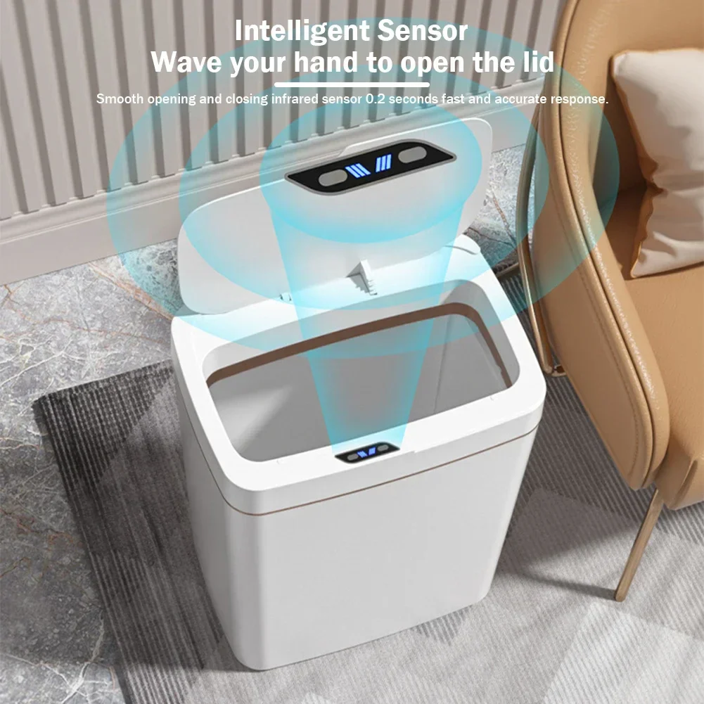 Smart Sensor Trash Can 15L 18L Touchless Quiet Waterproof - Image 13