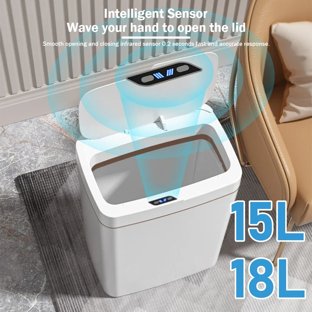 Smart Sensor Trash Can 15L 18L Touchless Quiet Waterproof - Image 5