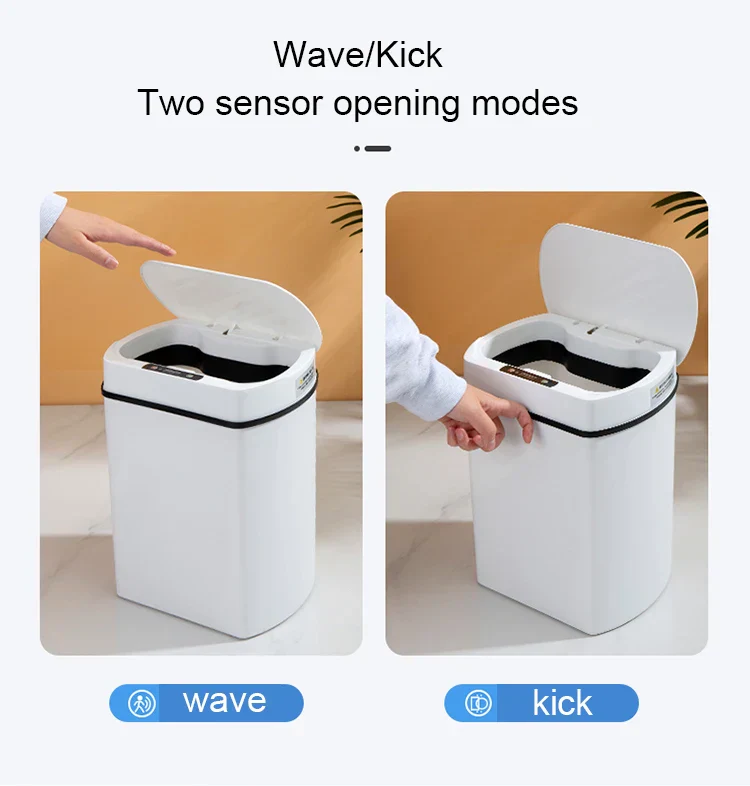 Smart Sensor Trash Can Rectangular Kitchen Bathroom - Image 11