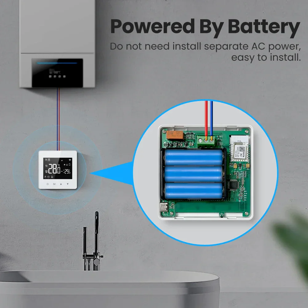 Smart Thermostat Fall 2025 - WiFi ZigBee Boiler Controller, Battery Powered, Alexa Google Home Compatible, Low Power - Image 3