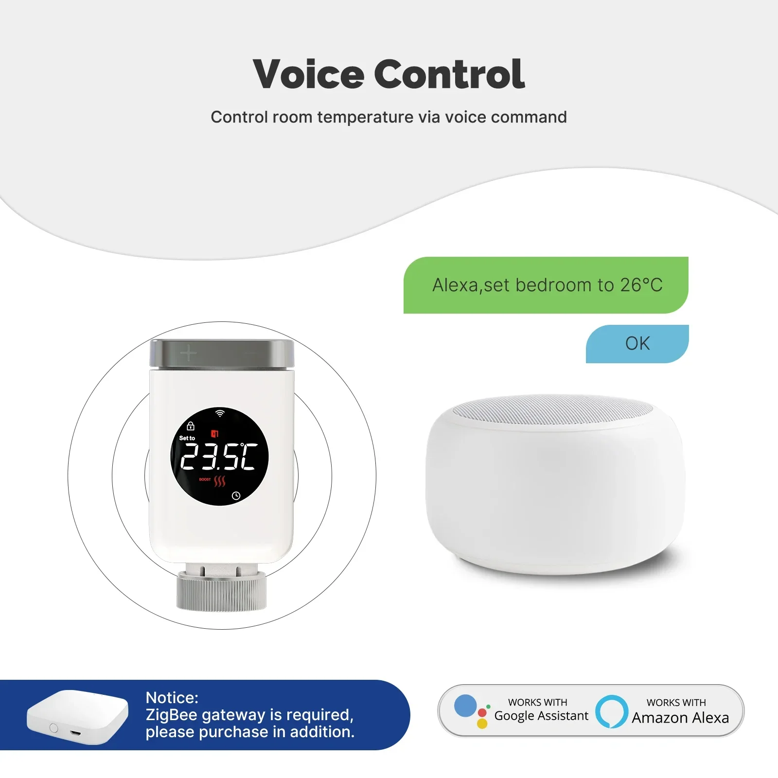 Smart Thermostat Radiator Valve TRV With WiFi ZigBee App Remote Control Energy Saving Fall 2025 - Image 3