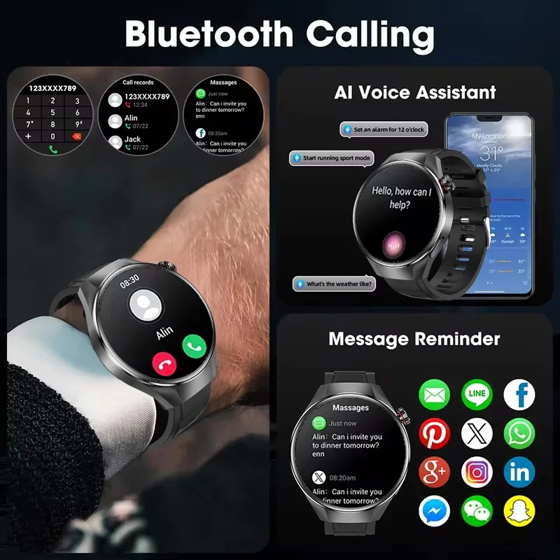 Smartwatch 1.75 Inch AMOLED Display GPS Tracking Bluetooth Calling Health Monitoring IP68 Waterproof Fall 2025 Gift - Image 3